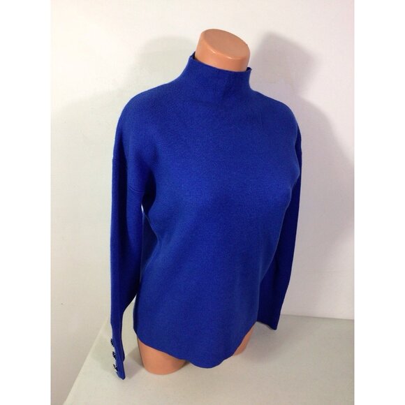 Tahari Blue Turtleneck Sweater Womens Small New - Picture 3 of 8